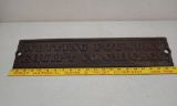 Iron Whiting Foundary Equip Co Chicago sign