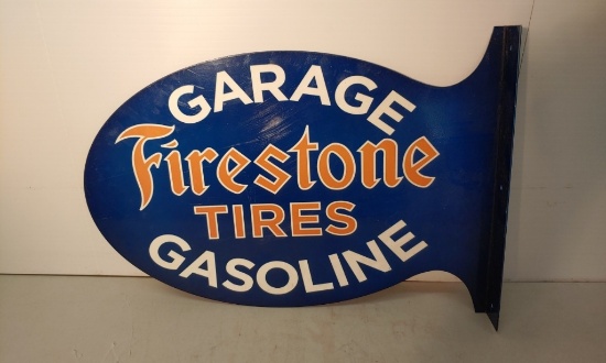 DSP flanged Oval Firestone Garage sign