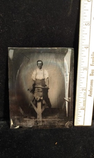 Tin Type occupational Saddle Maker Photo