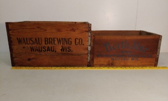 2 Wood Wausau Brewing Crates