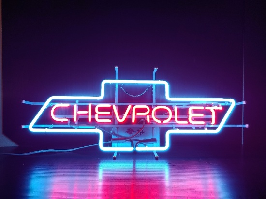 Chevrolet Bowtie logo neon sign