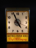 Hastings Piston Rings Art deco lighted clock