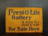 SST Prest-O-Lite Battery Embossed  Sign