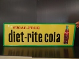 SST Diet-rite Cola embossed self framed sign