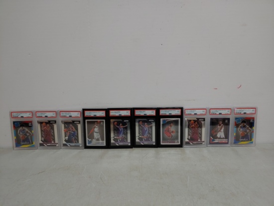 10 NBA PSA cards
