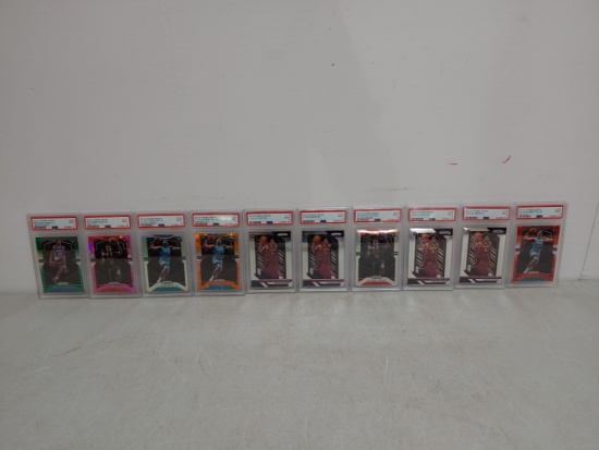 10 NBA PSA graded Prizm cards