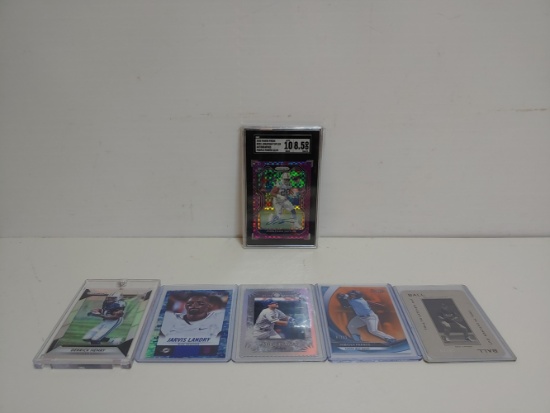 6 MLB/NFL cards 1 autograph graded Taylor