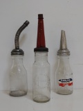 3 1qt oil bottles w spouts 1 Standard Oil