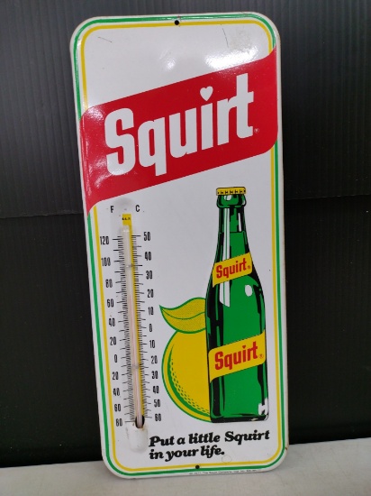 Squirt Embossed Metal Thermometer