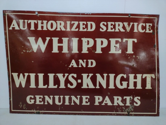 Willis Knight Double Sided Porcelain Parts Sign