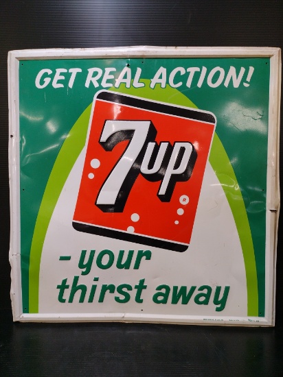 7Up Embossed Tin Sign