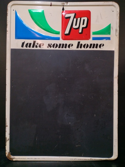 7Up Menu Board Metal Embossed Sign
