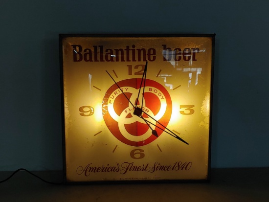 Ballantine Beer Lighted Clock