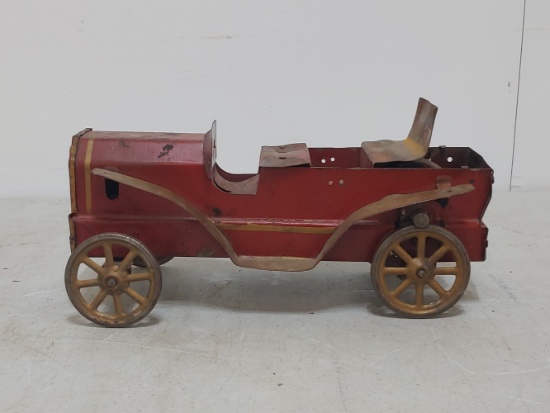 Early 1900s Tin Car Flywheel Toy
