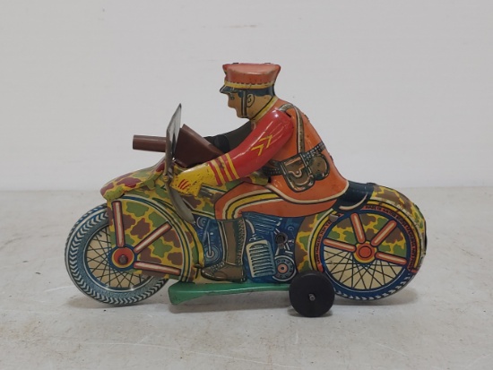Marx Wind-Up Tin Motorcycle Toy
