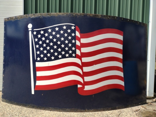 SS Fifty Star American Flag Porcelain Sign