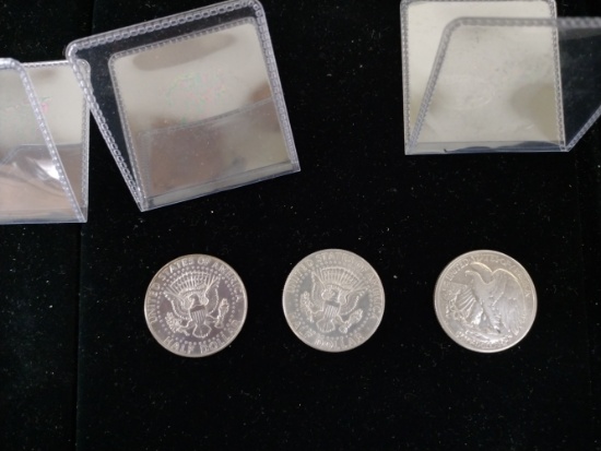 3silver 1/2dollar coins