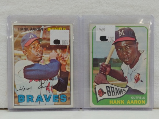 Hank Aaron Milwaukee Braves Baseball Cards X 2