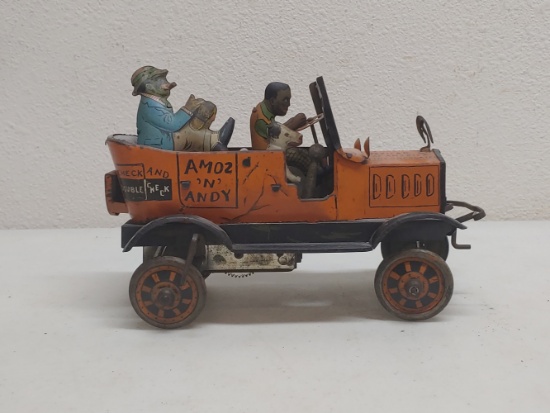 MARX Amos N Andy Wind-Up Taxicab Tin Toy