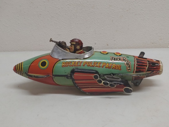 Marx Buck Rogers Rocket Police Wind-Up Tin Toy