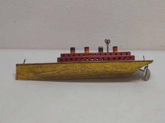 Wind-Up Cruise Ship Tin Toy