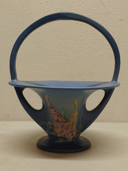 Roseville Pottery Foxglove Basket 10"