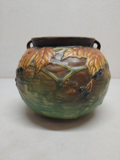 Roseville BlackBerry Pottery 6" Ball Vase