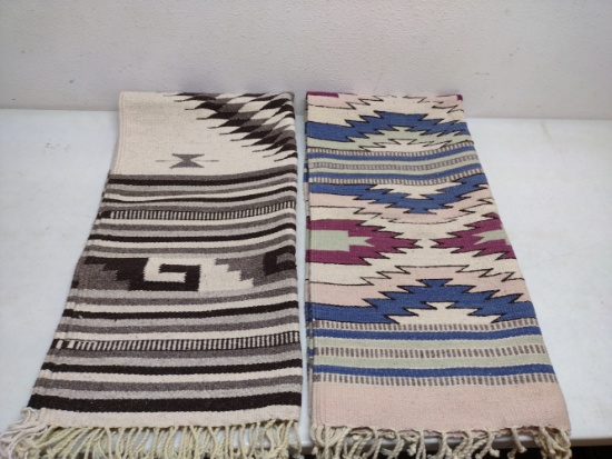 2 Loomed Native American Blankets