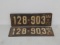 1922 Wisconsin License Plate Pair
