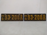 1925 Wisconsin License Plate Pair