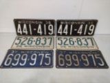 Three Pairs of Wisconsin License Plates