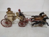 Cast Iron 1800s Horse-Drawn Pumper Fire Wagon