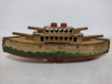 Tin 1900's Toy Battleship