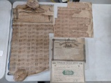 Confederate War Bonds & Money On Parchment