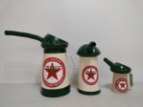 3 X Texaco Spouted Oil Cans