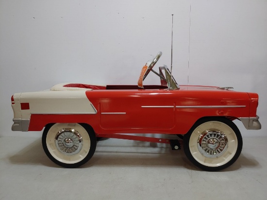 1955 Chevy Metal Pedal Car With Vinyl Seat
