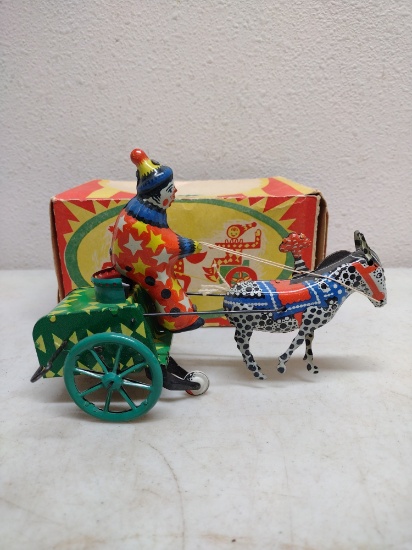 Tin Wind-Up Donkey / Clown Toy