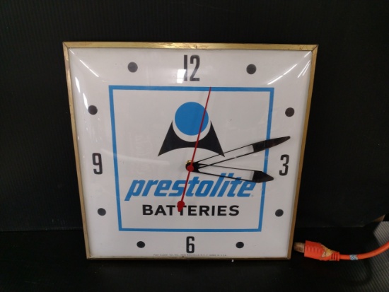 PAM Prestolite Batteries Advertising Clock