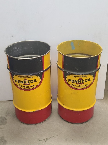 2 Pennzoil Oil Drum