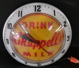 Vintage Chappell's Milk Double Bubble Lighted Clock