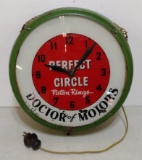 Perfect Circle Piston Rings Lighted Advertising Clock