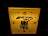AS Armstrong Tires Lighted Advertising Clock