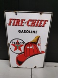 Four color single sided porcelain Texaco advertising sign.