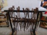 Assorted Blacksmith Tools and Rack