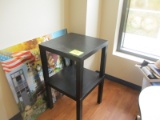 PAIR-BLACK WOODEN END TABLES