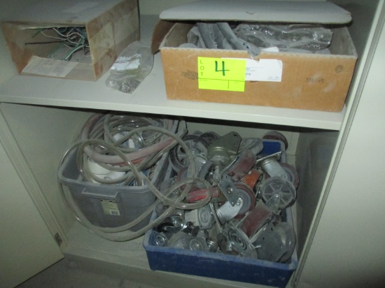CONTENTS OF LOCKER-CASTER WHEELS/WIRE/HDW.