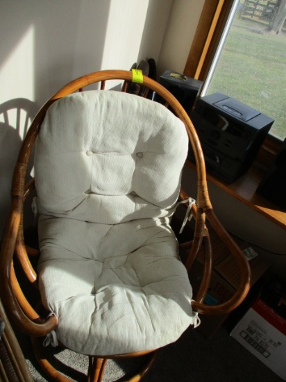 BENTWOOD SWIVEL CHAIR WITH CUSHION