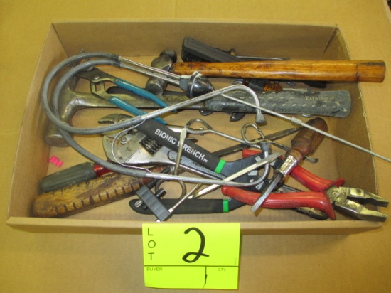 BOX LOT-ASSORTED HAND TOOLS-APPROXIMATELY 15 PCS