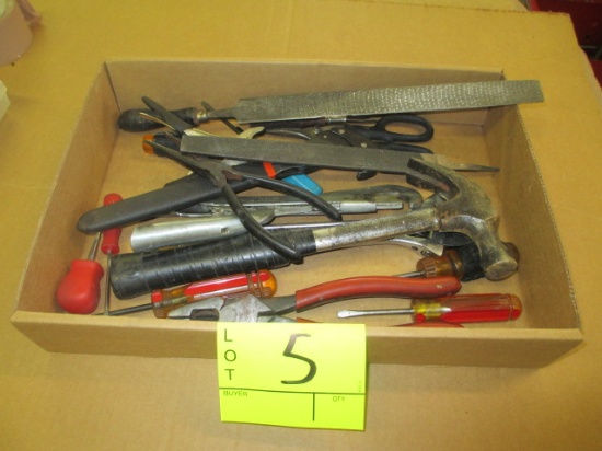 BOX LOT-ASSORTED HAND TOOLS-APPROXIMATELY 15 PCS