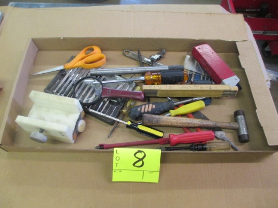 BOX LOT-ASSORTED HAND TOOLS-APPROXIMATELY 15 PCS